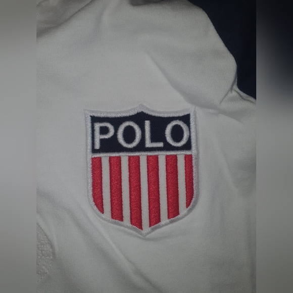 POLO RALPH LAUREN Hooded Rugby Chariots Shirt, White (Small) - Picture 4 of 6